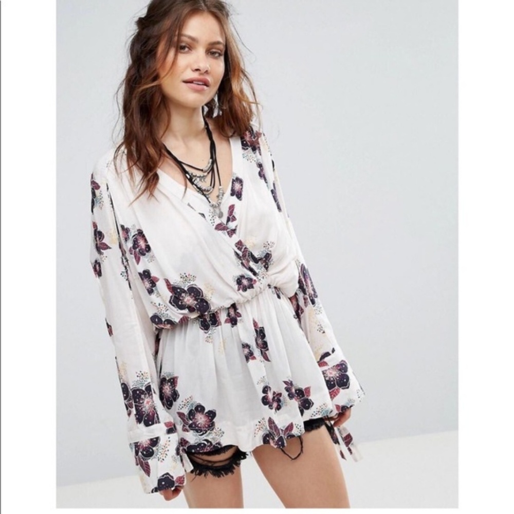 Free People Floral Tuscan Dreams Top